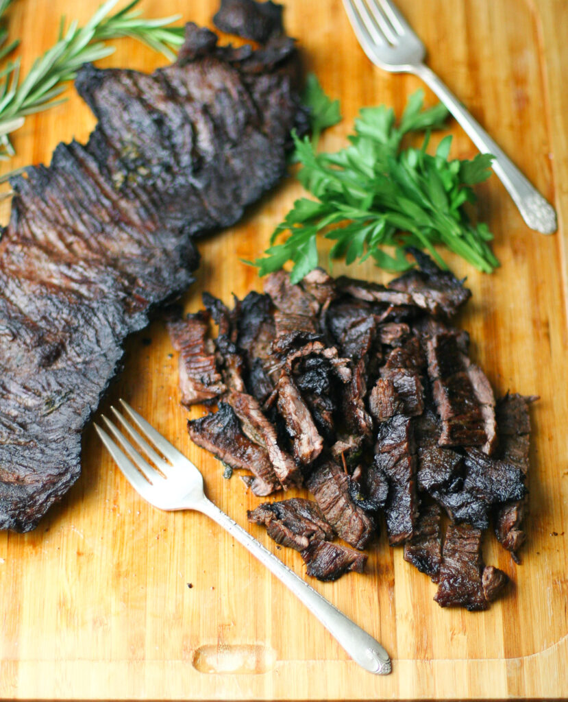 Balsamic Marinated Skirt Steak - Erica Julson