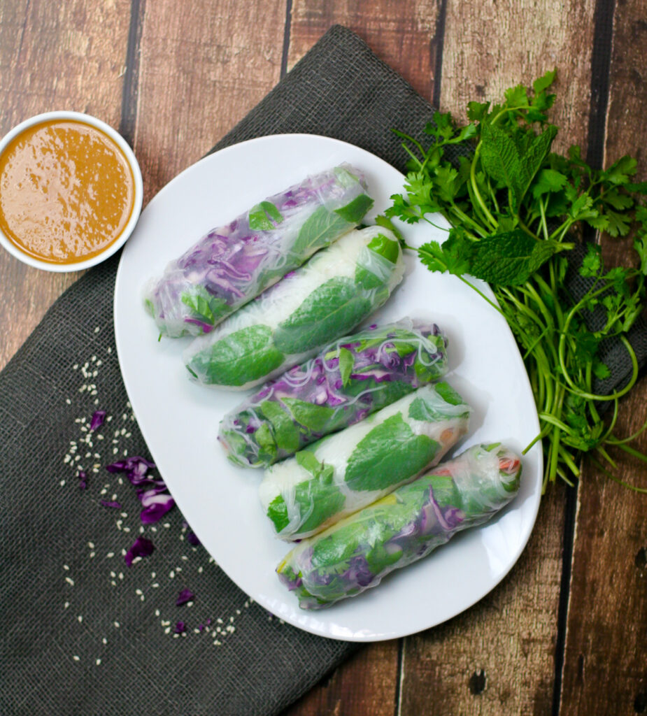 Tofu Summer Rolls with Peanut Dipping Sauce