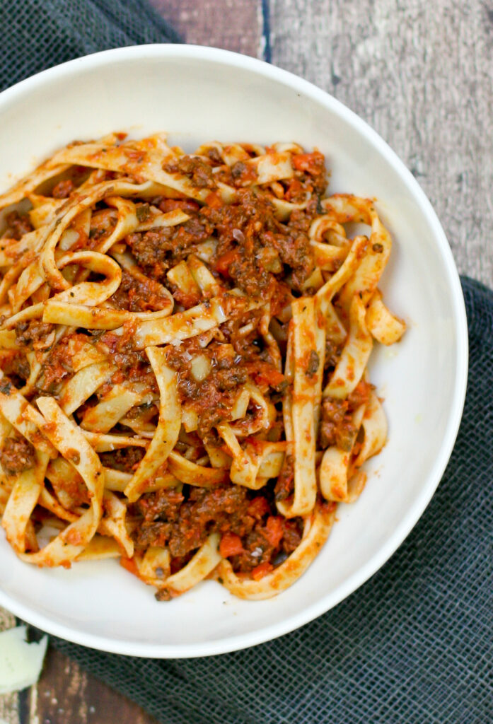 Weeknight Bolognese with Fettuccine