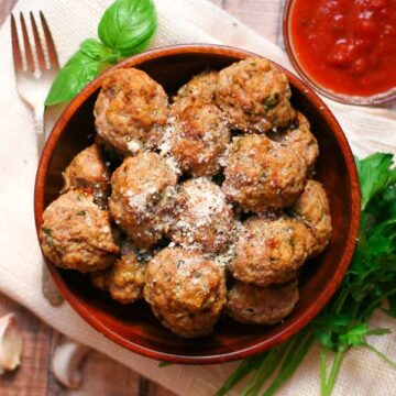 Baked Turkey Meatball Recipe - easy & packed with fresh herbs!