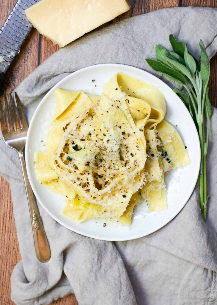 Pappardelle with Brown Butter Sage Sauce - Ready in 15 minutes!